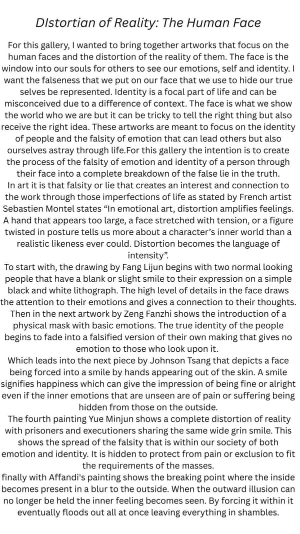 Distortion of Reality: The Human Face