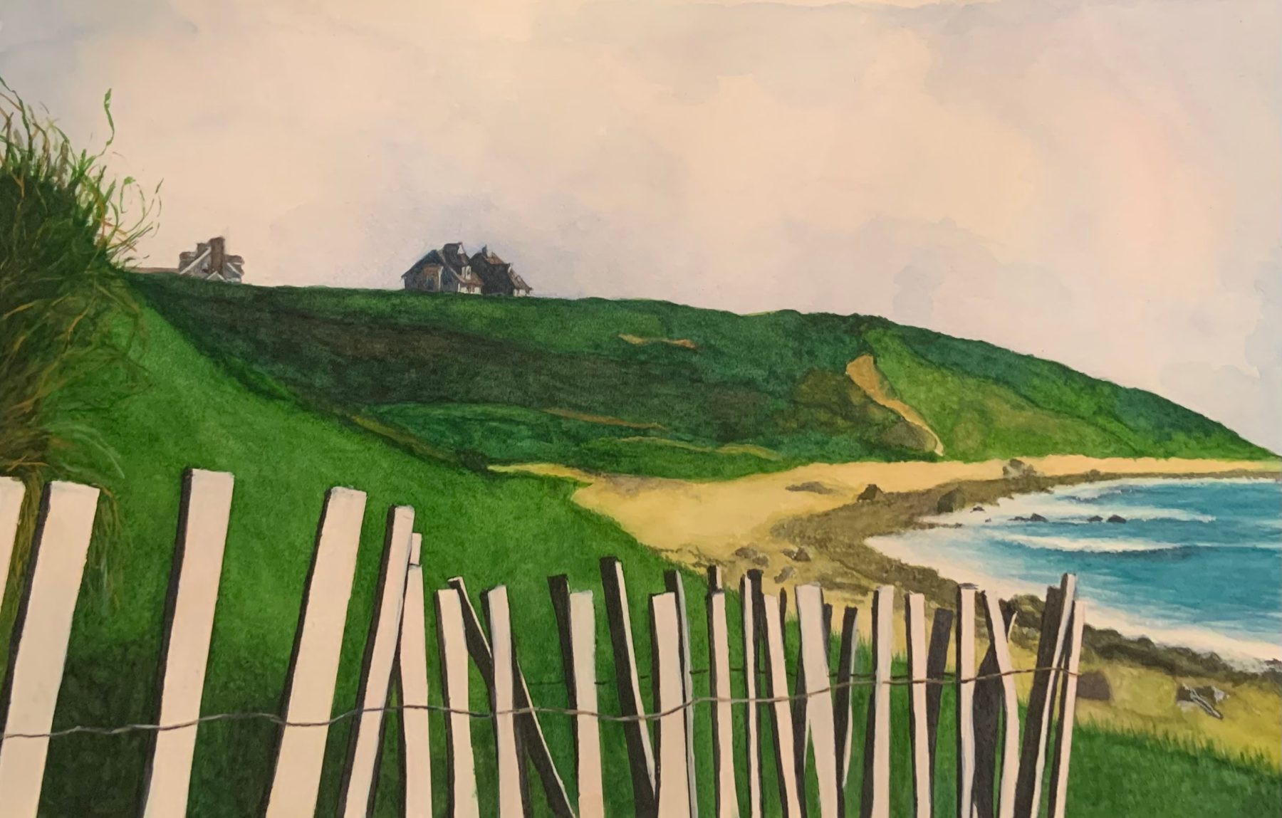 Slatted Fence Along the Coast