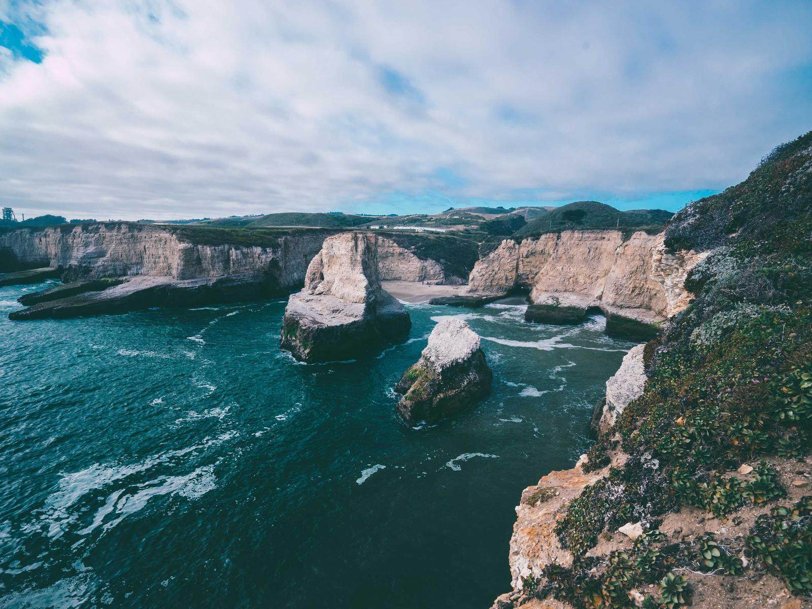 Cove and sea stacks