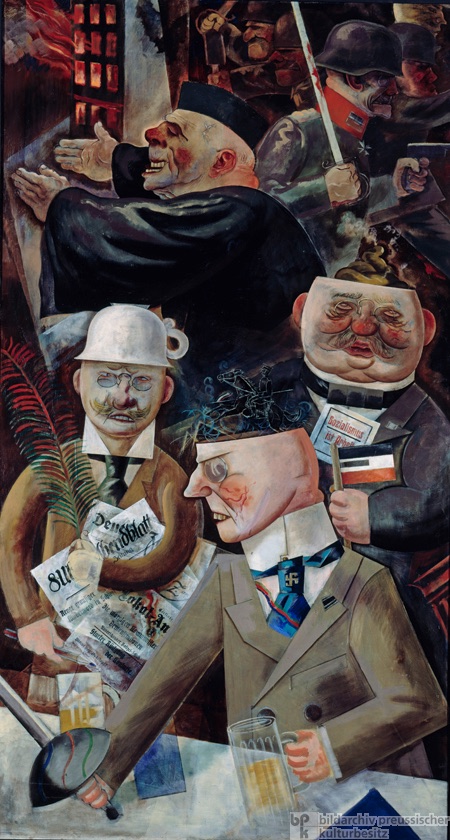George Grosz -  Pillars of Society (1926) oil on canvas. 200,0 x 108,0 cm