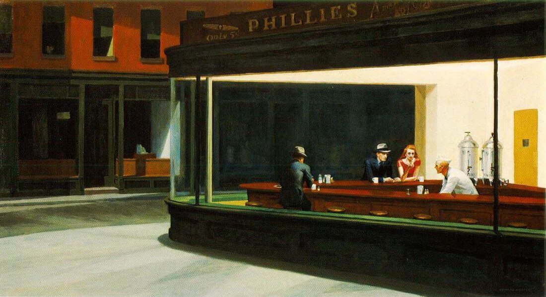 Nighthawks, Edward Hopper, 1942, oil on canvas