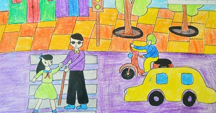 Tác giả Văn Thiện Tên tranh giúp đỡ người khiếm thị qua đường