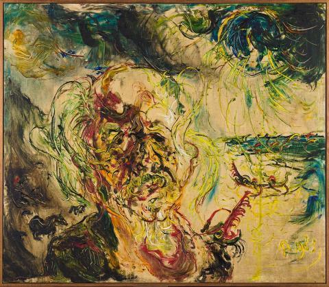 Self Portrait 自畫像, 1970, Affandi, Oil on canvas,  105 x 91 cm.
