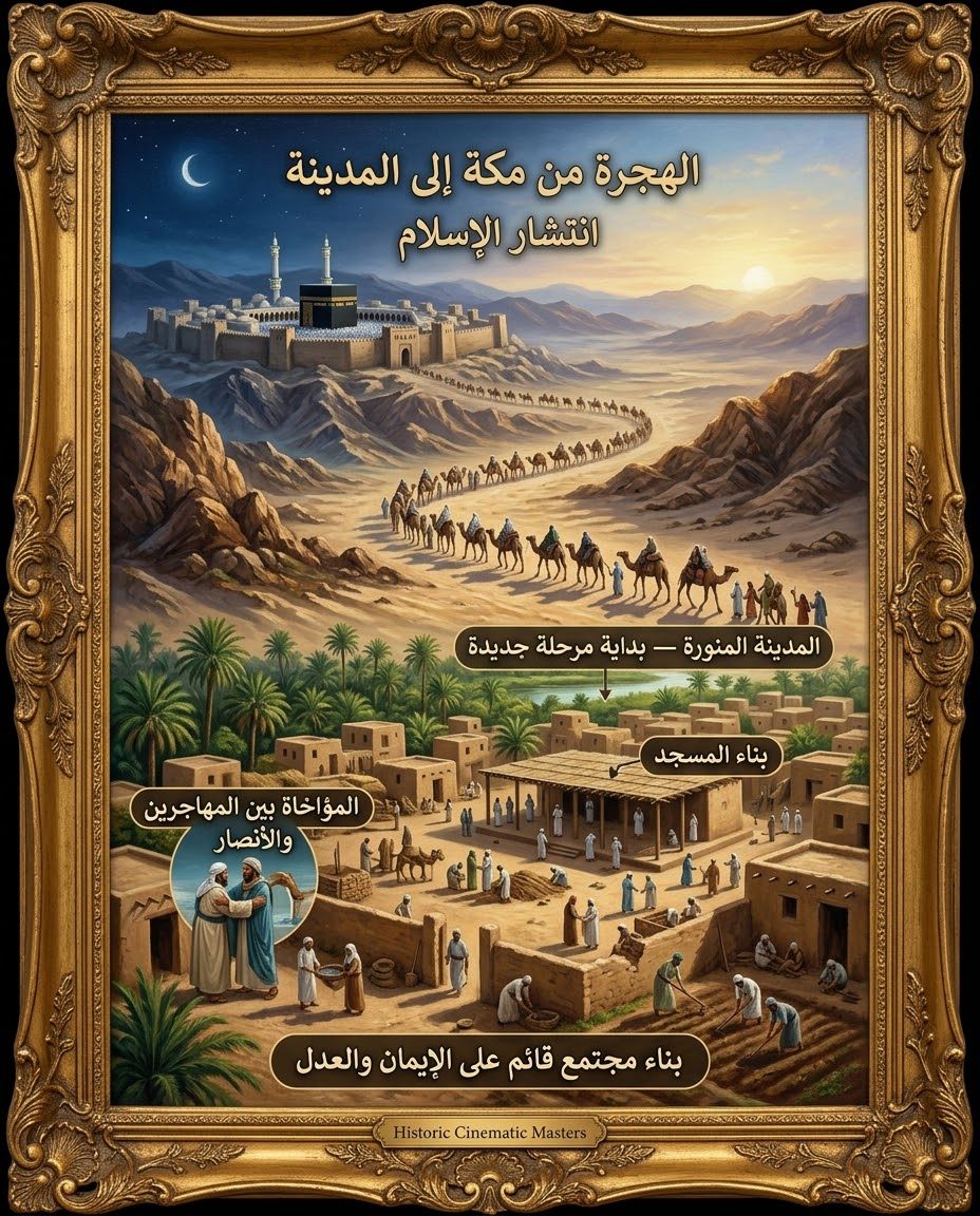 من مكة إلى المدينة الهجرة وبناء المجتمع الإسلامي