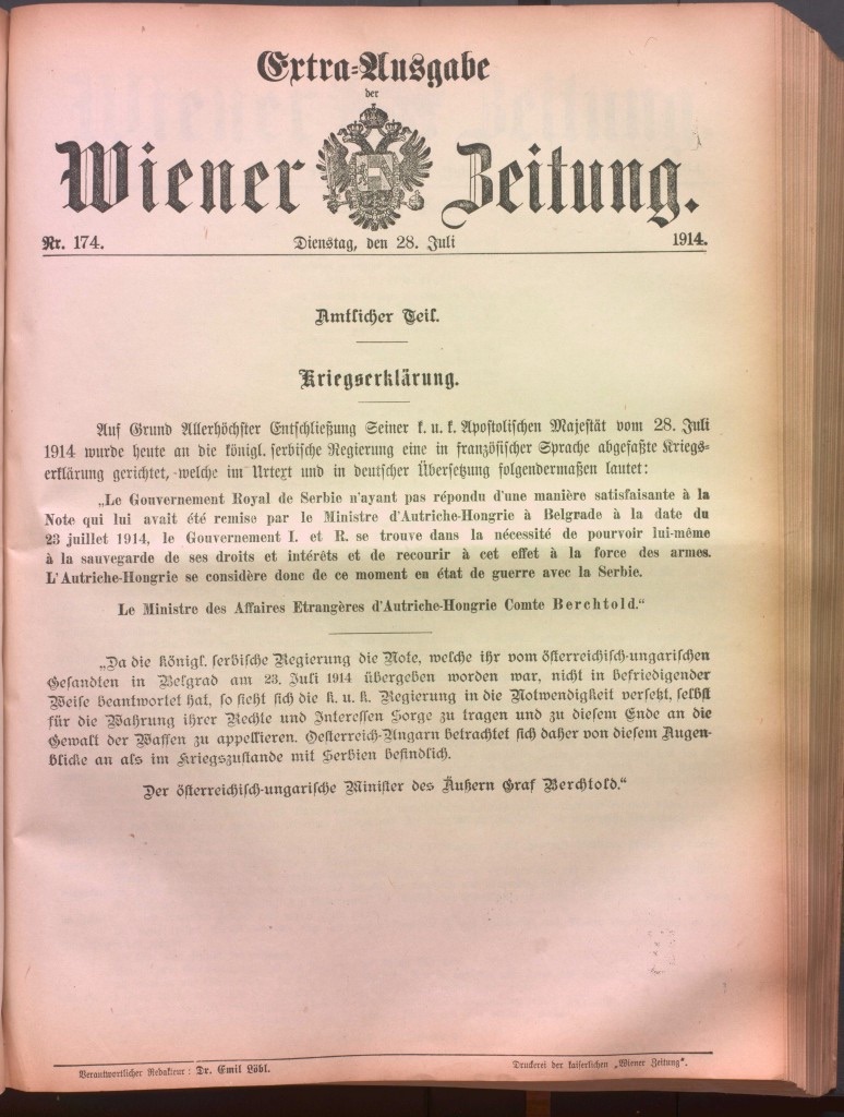 La amenaza de Austria-Hungría a Serbia el 23 de julio de 1914