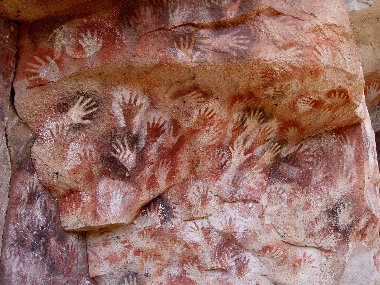 Title: Cueva de las Manos (Cave of the Hands) Artist: Prehistoric Patagonian hunter-gatherer groups, ancestors of local indigenous peoples, Year: betw