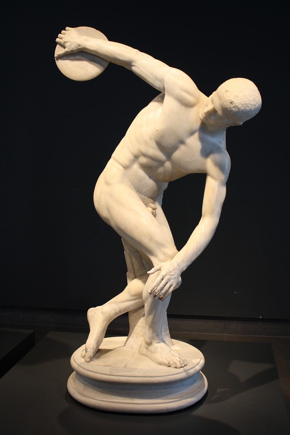 Discobolus (Discus Thrower) Myron c. 450 B.C.E. Roman marble copy of Greek bronze original