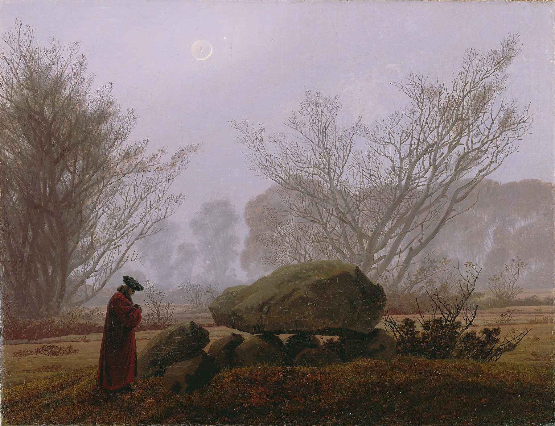 A Walk at Dusk by Caspar David Friedrich oil on canvas painting