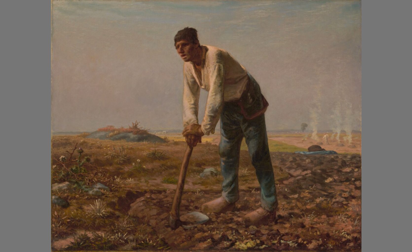 Man with a Hoe, Jean-Francois Millet, oil on canvas, 1860-1862