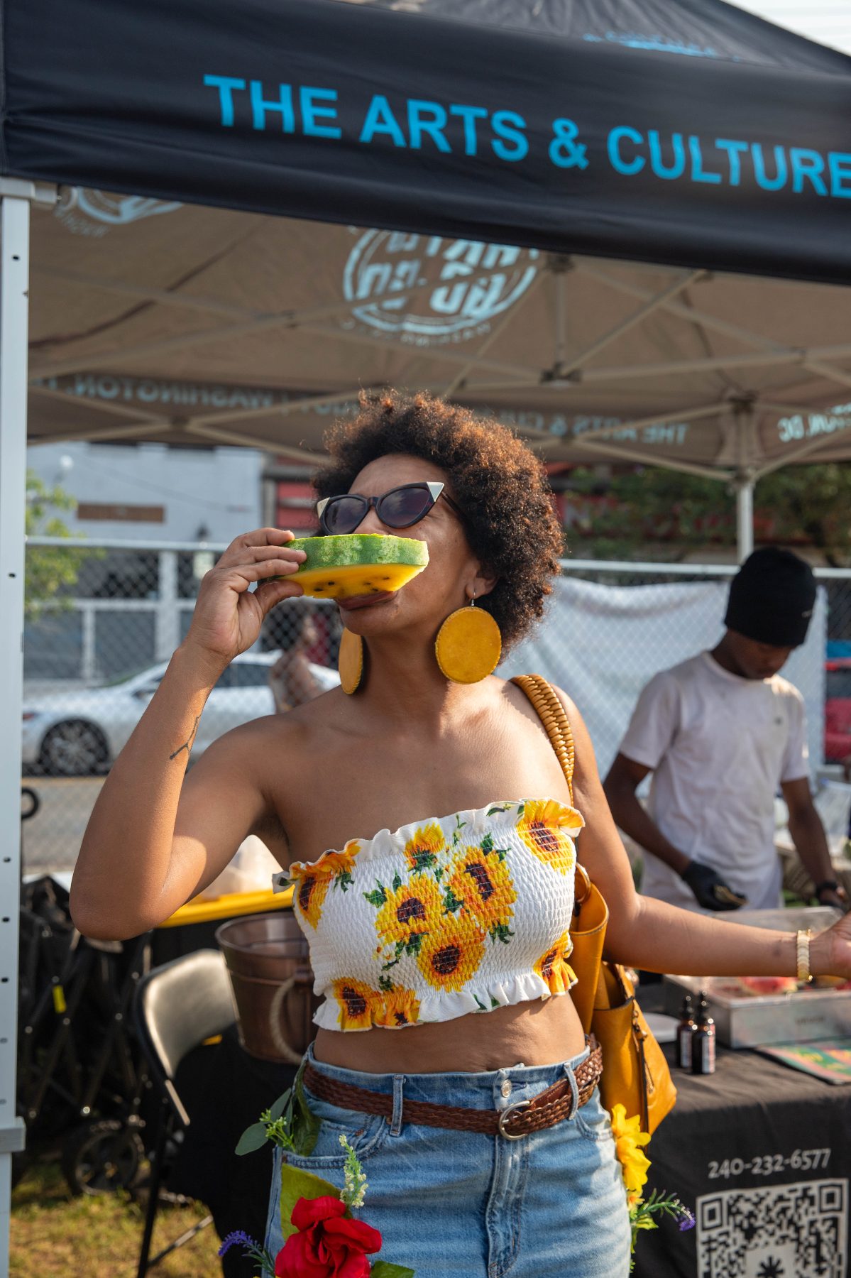 Woman eating watermelon Culture