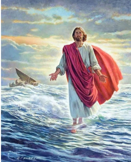 Robert T. Barret, Christ Walking on the Water, date unknown. Dimensions unpublished, oil on canvas