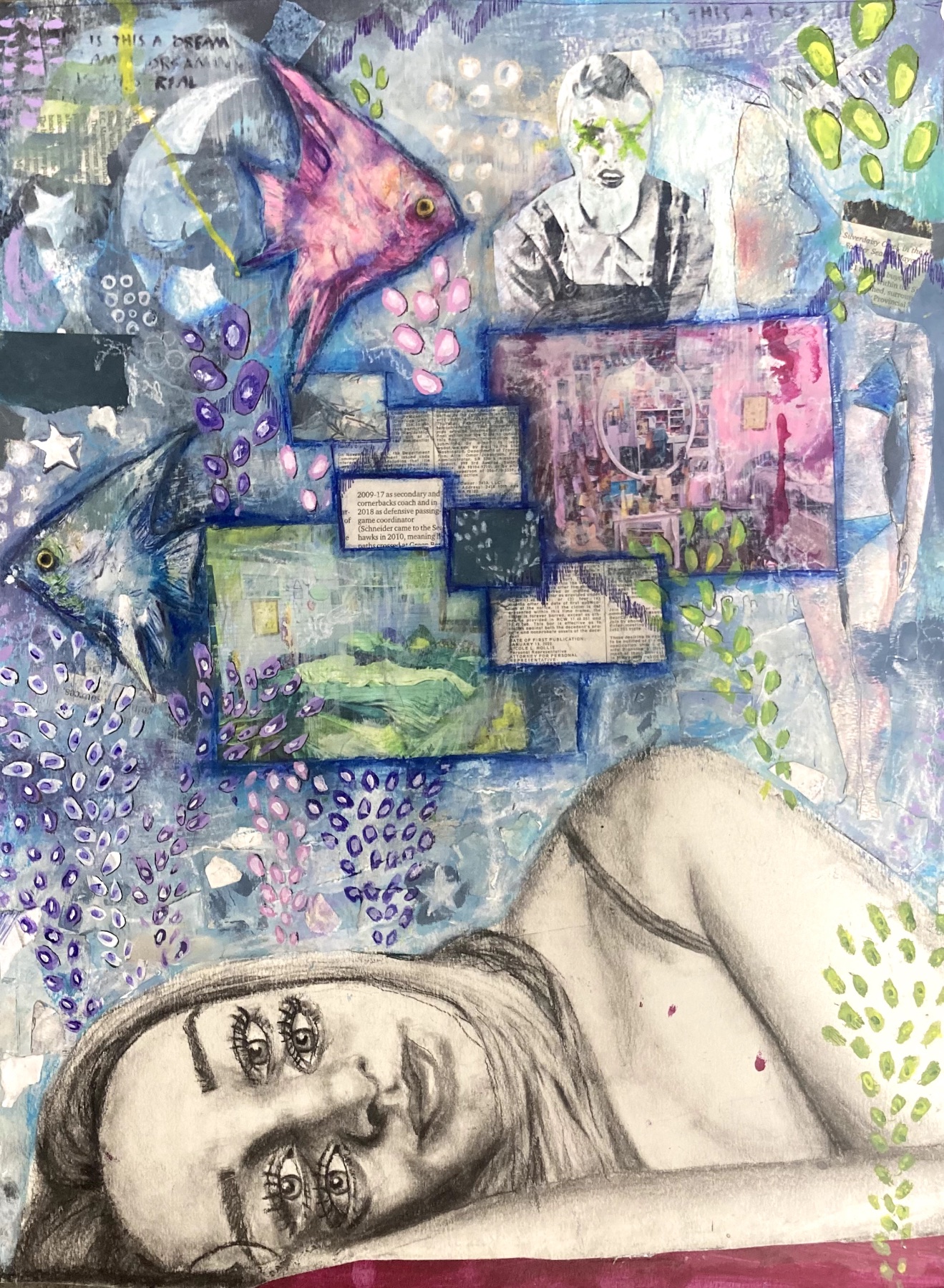 Dreaming 18x24 inches Mixed Media
