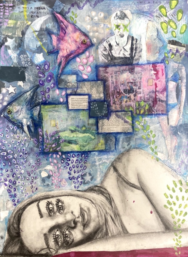 Dreaming 18x24 inches Mixed Media