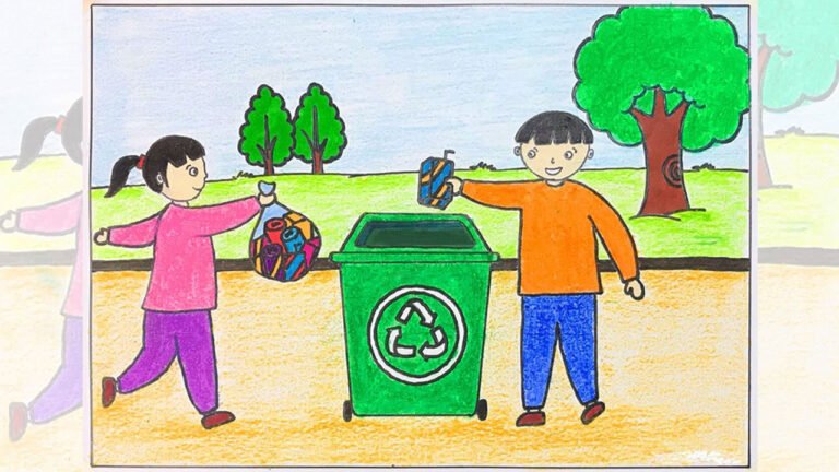 Tác giả Thanh Thảo  Vẽ tranh hãy bảo vệ môi trường, bỏ rác vào thùng