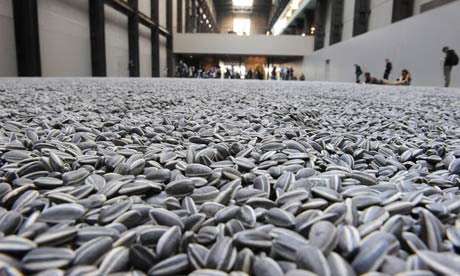 Sunflower Seeds, 2010 Ai Weiwei, Hand painted porcelain seeds installation 