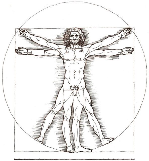 Vitruvian Man, Artist: Leonardo da Vinci, Year: 1490