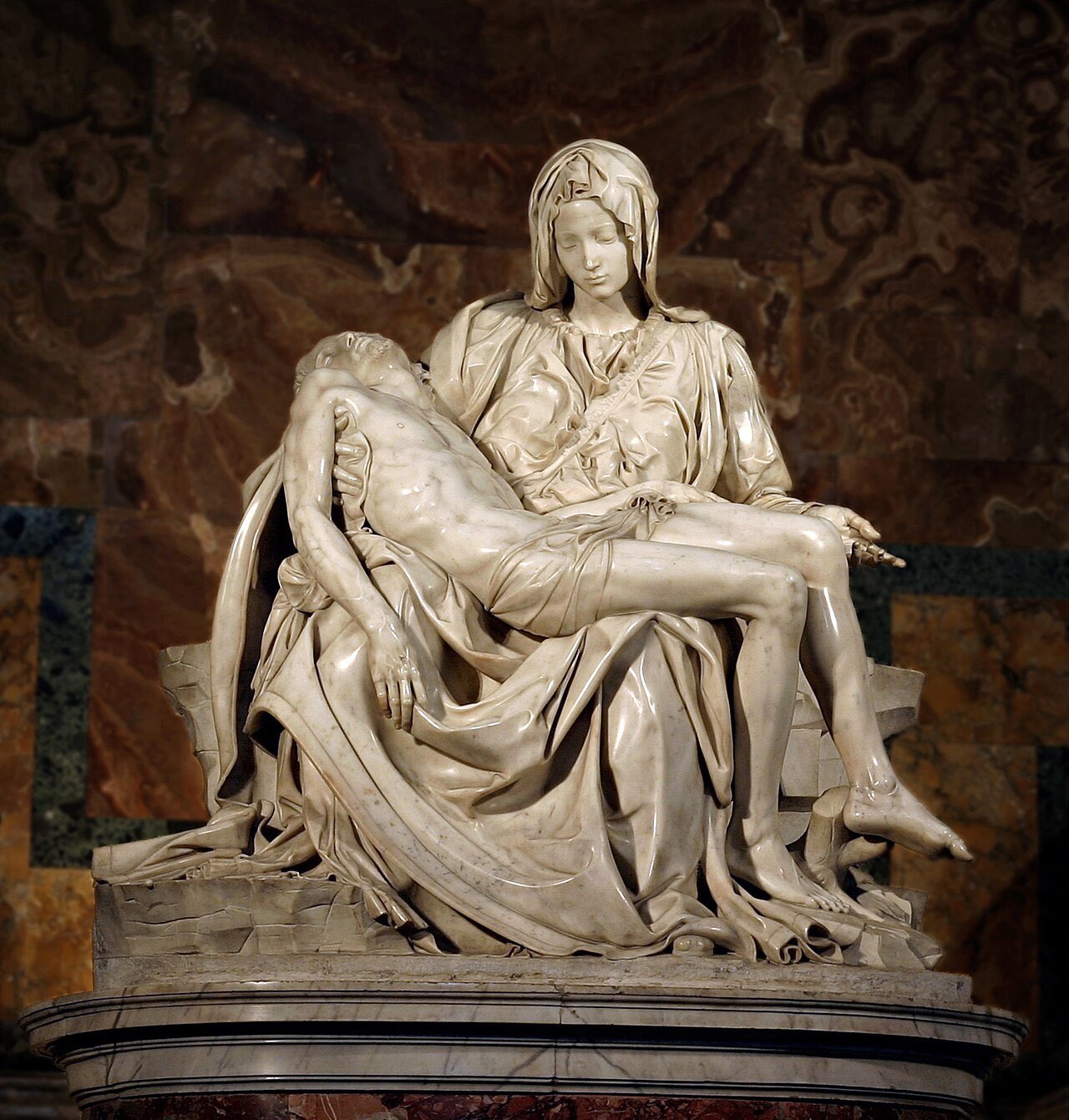 Pietà, Michelangelo, 1498-1499, marble sculpture