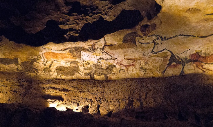 Pigment on cave wall, France 