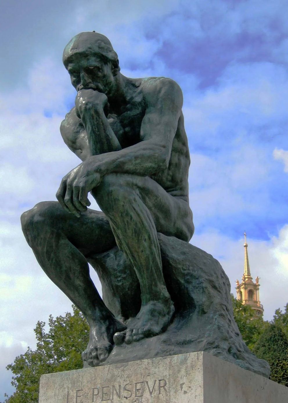 The Thinker by Auguste Rodin bronze sculpture
