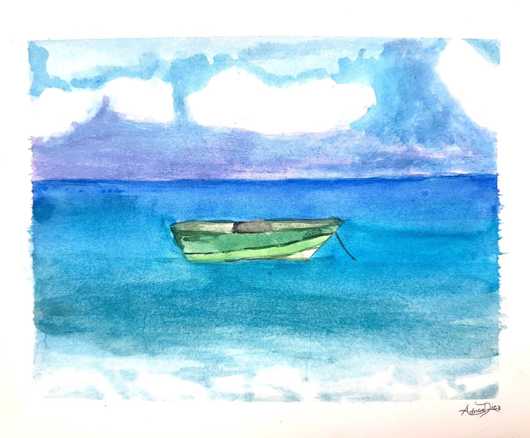Watercolor Entry Adrian Diez Alone At Sea