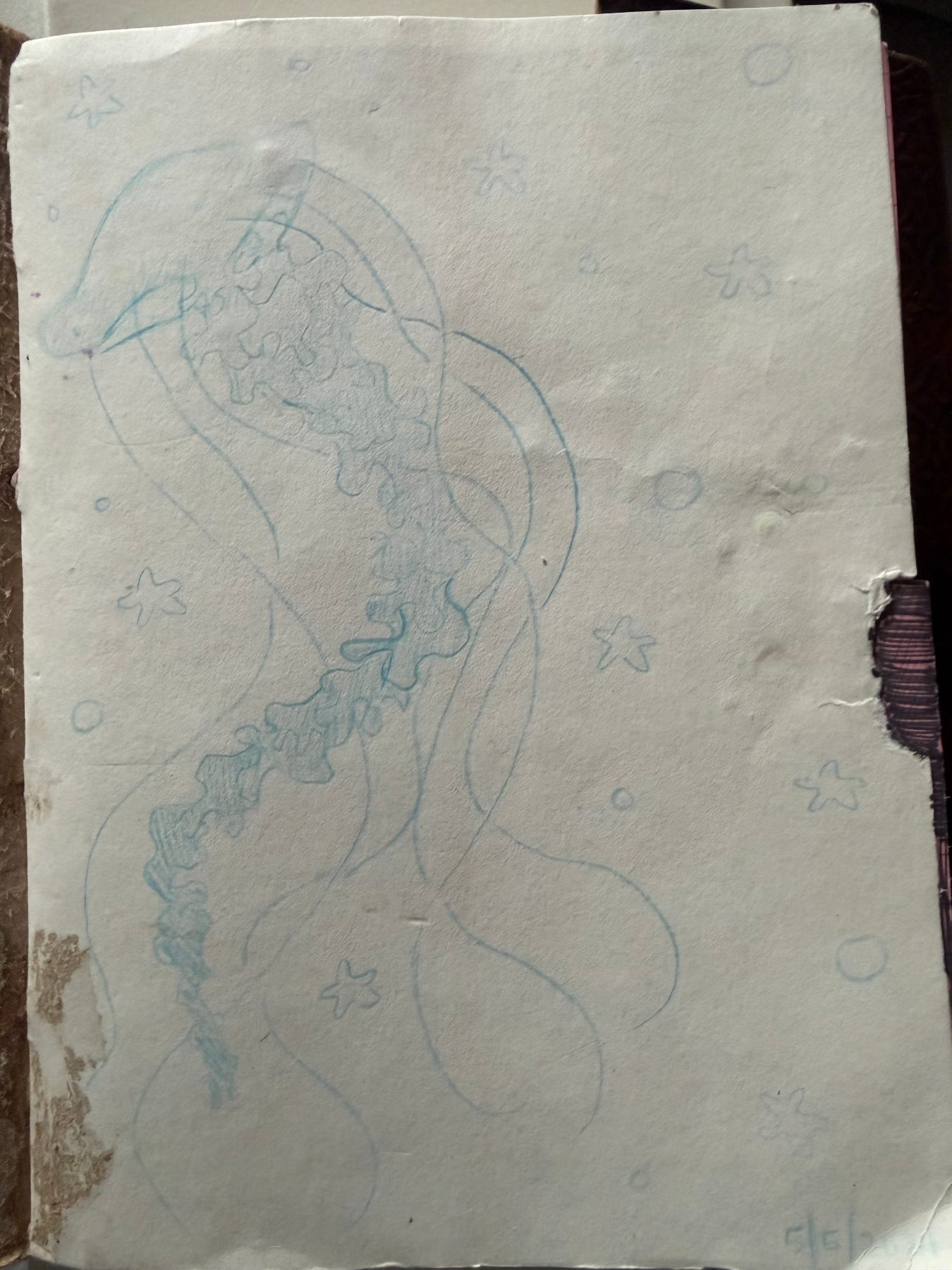 Lone Jellyfish, Aspyn Black, May 2021, Sketch, 8 x 5in