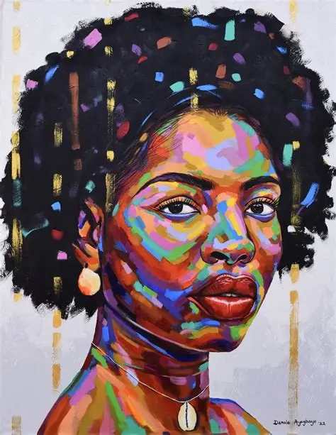 State of Mind 6, 2022 Damola Ayegbayo. 47 x 36 in. Acrylic paint on canvas.