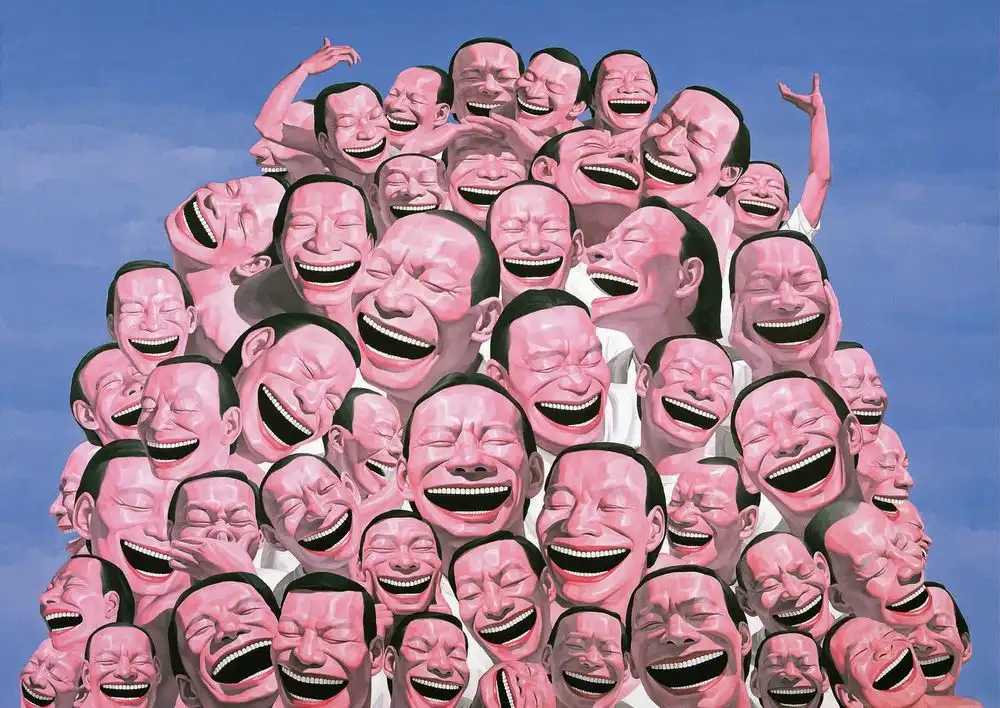 Garbage Hill, Yue Minjun, 2009. Lithograph. 80 x 120 cm