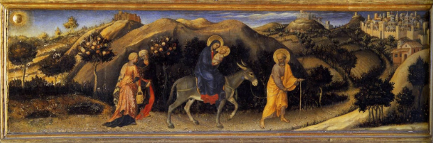 Rest During the Flight into Egypt, Gentile da Fabriano, 1423, Tempera on wood