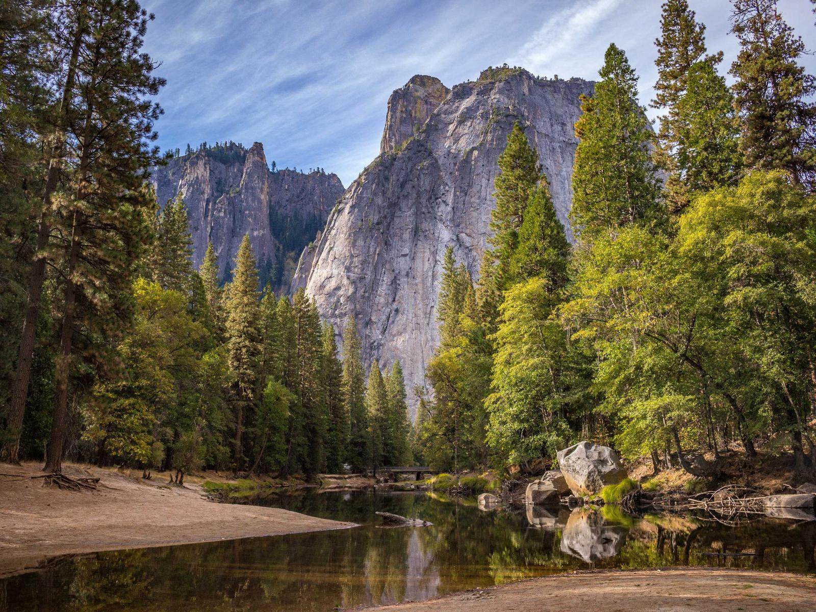 Granite peak and river