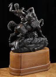 Theseus Slaying the Centaur Bianor (sometimes Theseus Fighting the Centauror Theseus Combating the Centaur) Artist: Antoine-Louis Barye (French, 1795–1875) Date: Modeled c. 1850 (exhibited 1850), this specific cast is dated c. 1891 Medium: Bronze