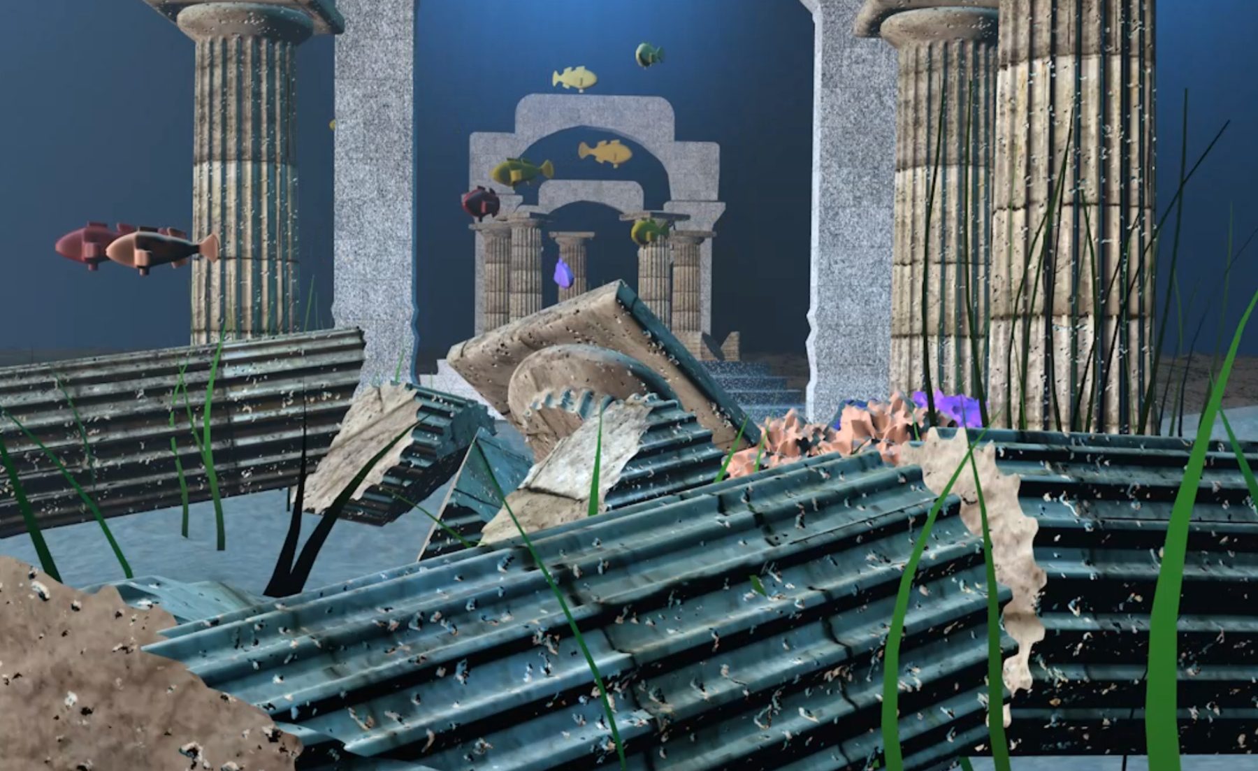 Sunken Temple Columns