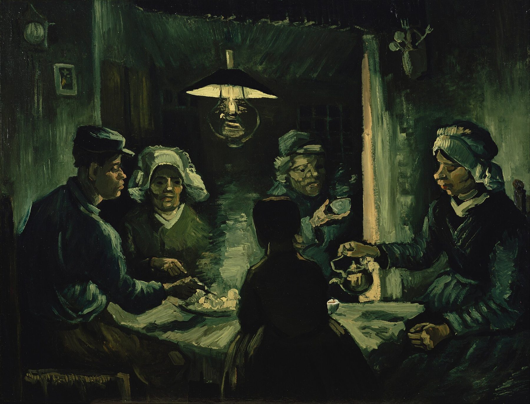 The Potato Eaters, 1885, Vincent van Gogh, Oil on canvas, 32 × 45 in. (82 × 114 cm).