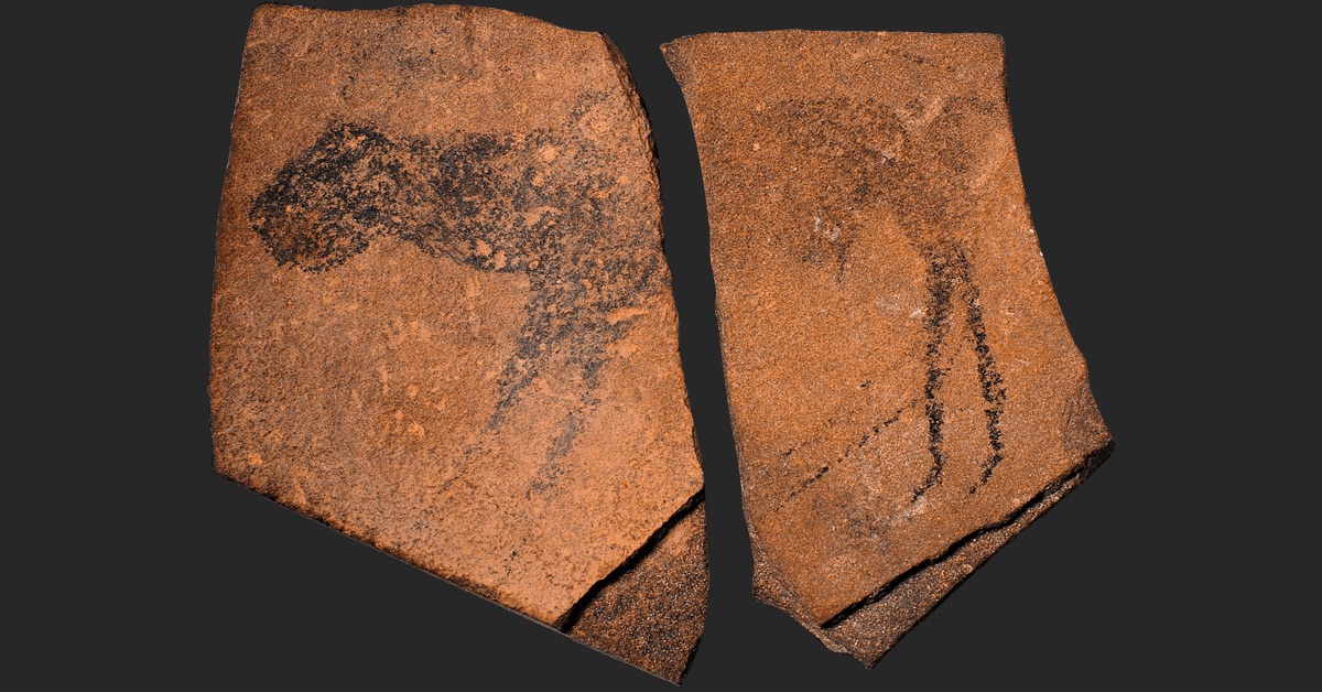 Charcoal and ochre on stone, Namibia 