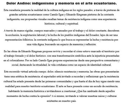 Dolor Andino: indigenismo y memoria en el arte ecuatoriano