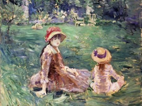 Two Girls on a Lawn