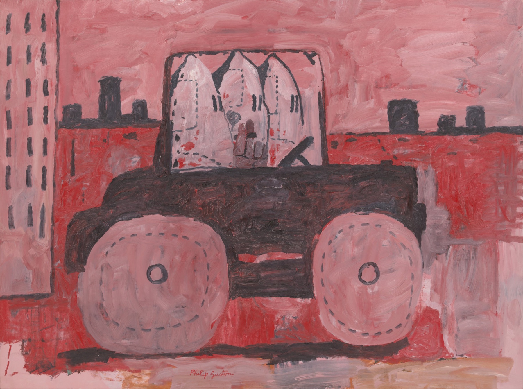 Philip Guston - Tour (c. 1970) Oil on Canvas 106.7 x 121.9 cm (42 x 48 in.)