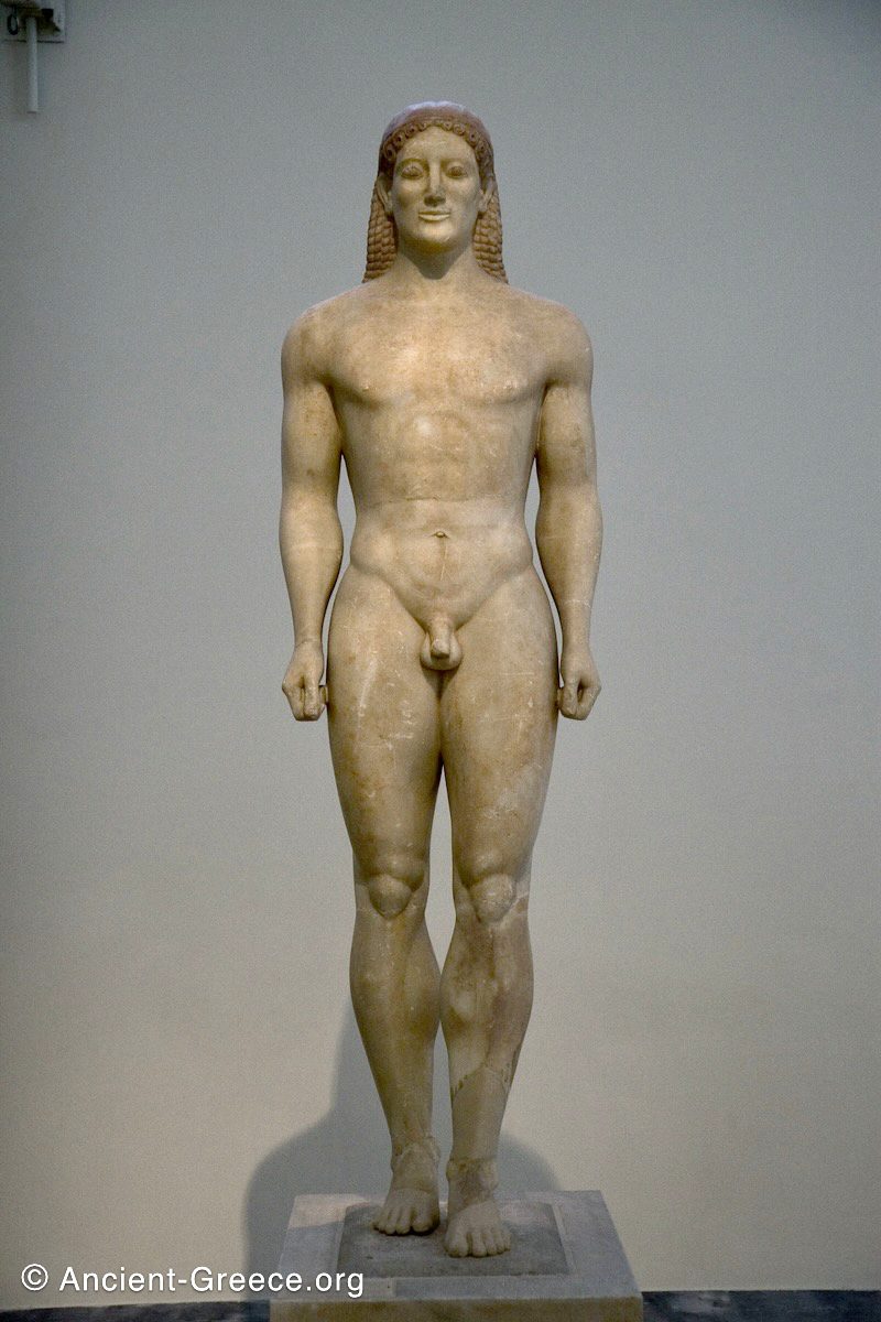 Anavysos Kouros, Unknown Artist, Year c. 530 BCE, Marble