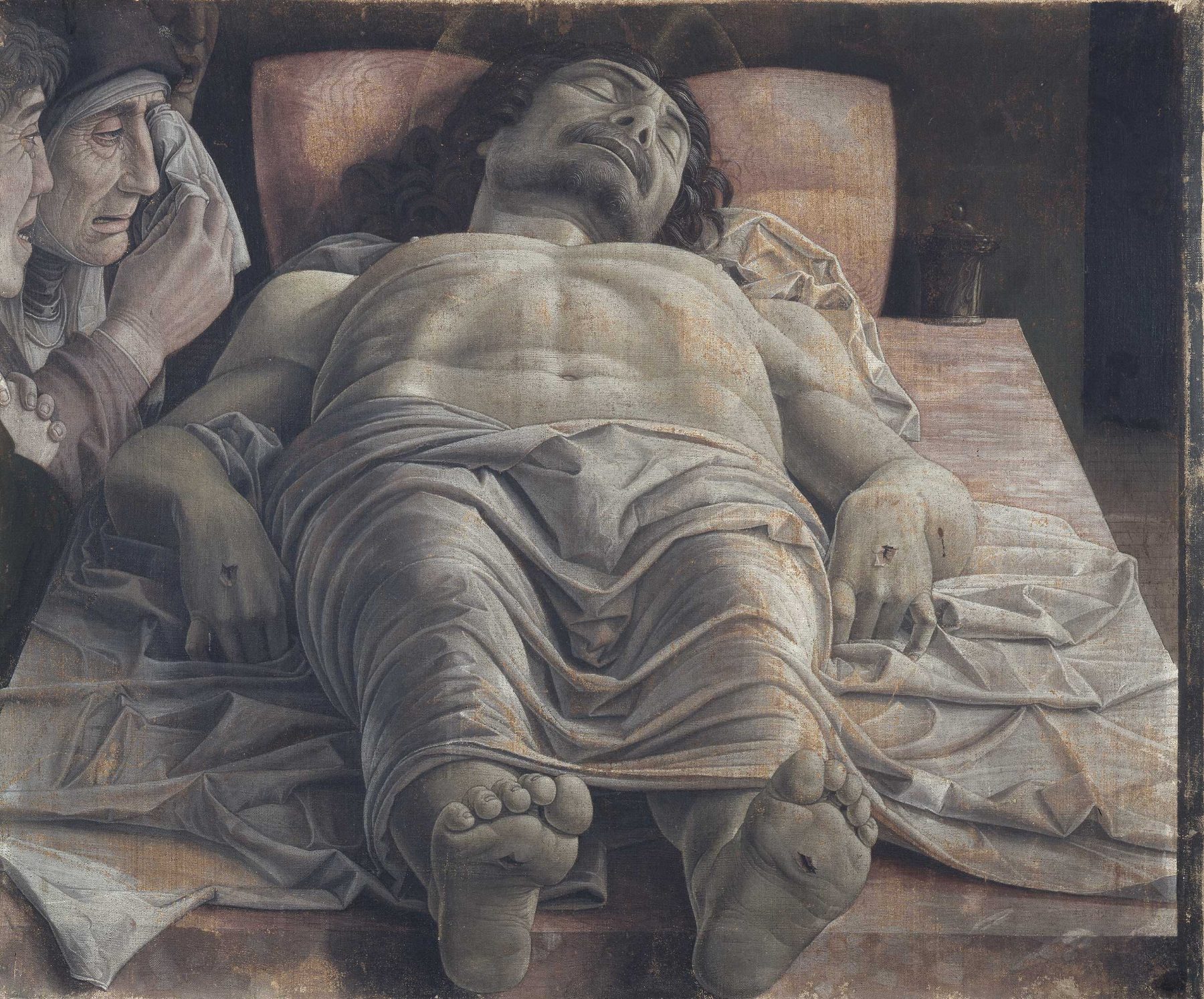 Lamentation over the Dead Christ, Andrea Mantegna, c. 1480, Tempera on canvas