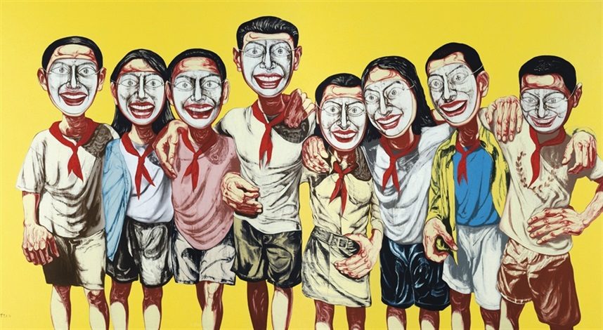 Mask Series, No.6, Zeng Fanzhi, 1996. Oil on canvas. 200 x 360 cm.