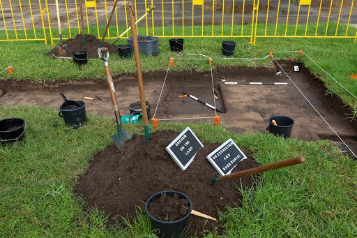 Nicholas Galanin, Shadow on the land, an excavation and bush burial, 2020.
