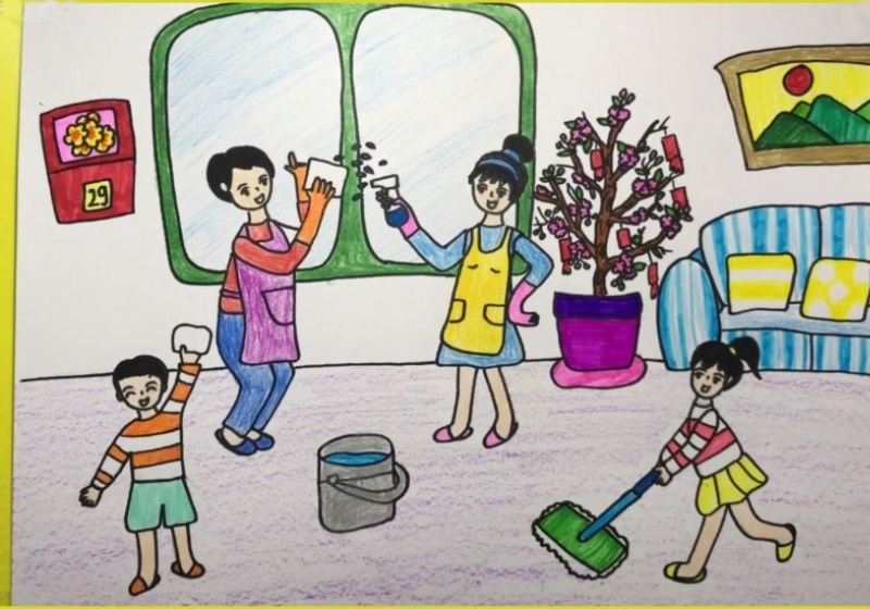 Tác giả Thanh trúc Gia đình em cùng nhau dọn dẹp, giữ nhà cửa sạch sẽ