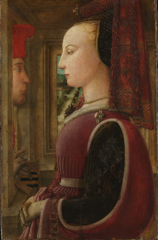 Portrait of a Woman with a Man at a Casement, Fra Filippo Lippi, 1440, Tempera on Wood
