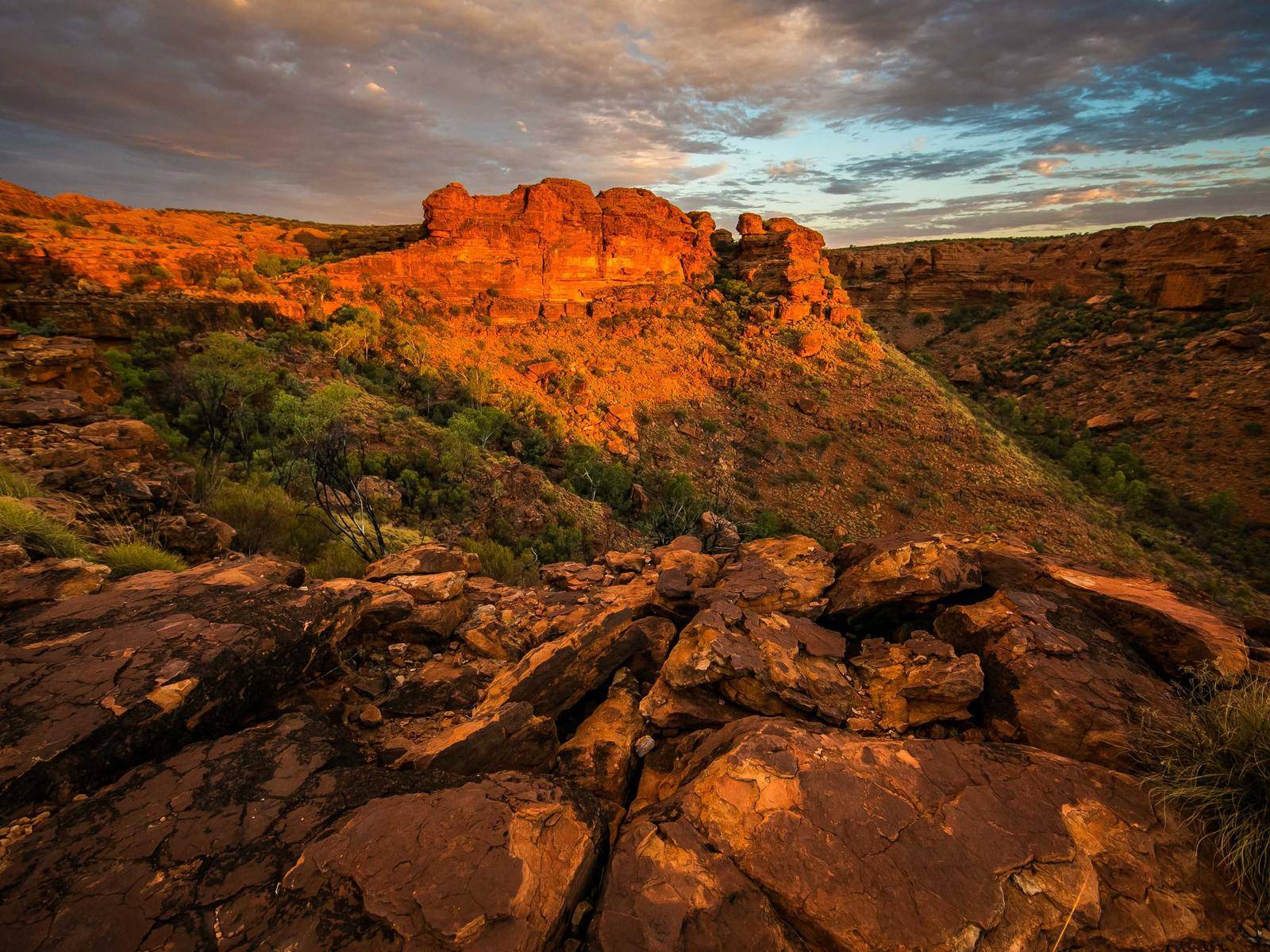 Red rock canyon at sunset