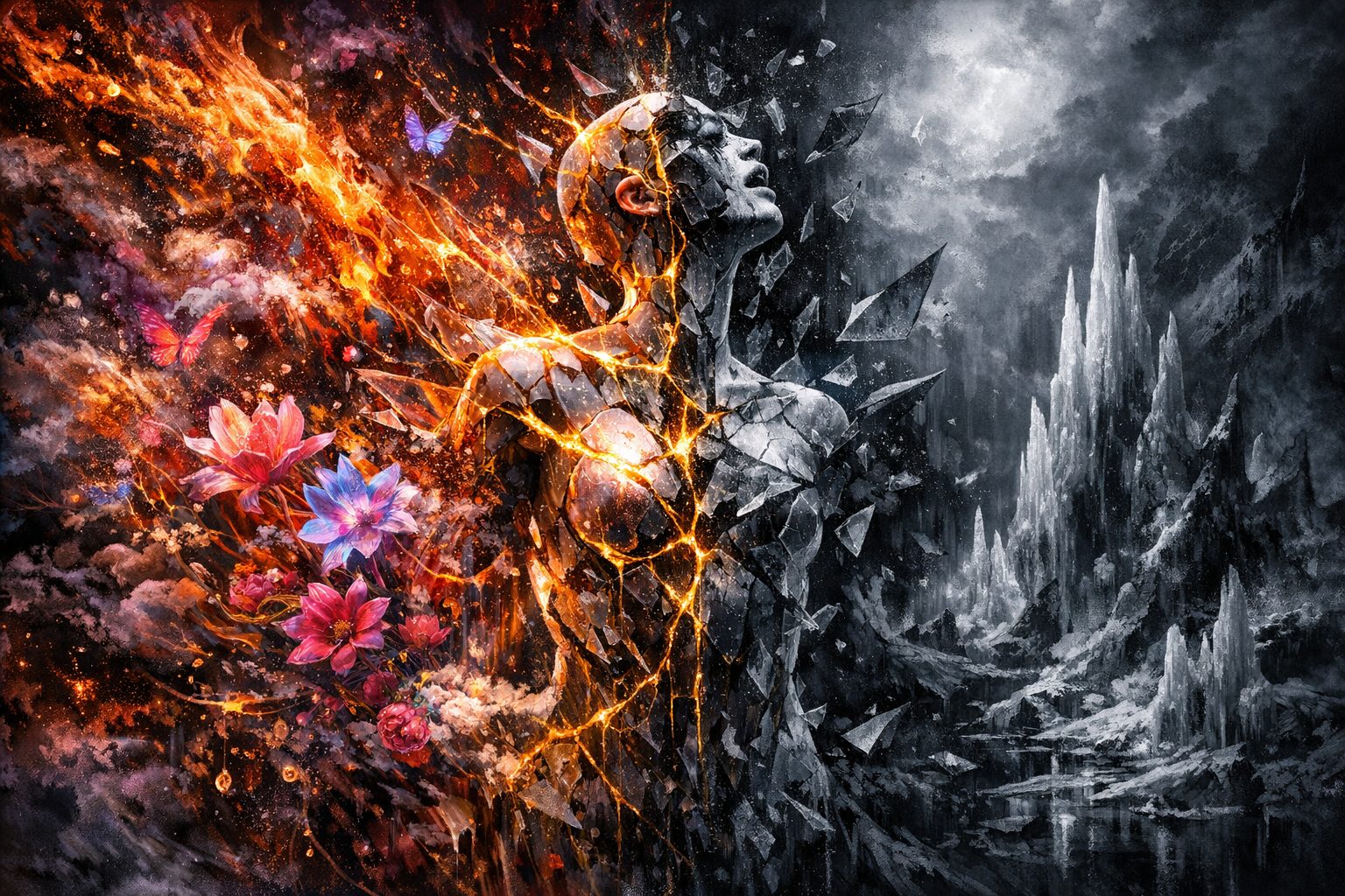 Esta obra, "The Golden Mirror of Inner Chaos
